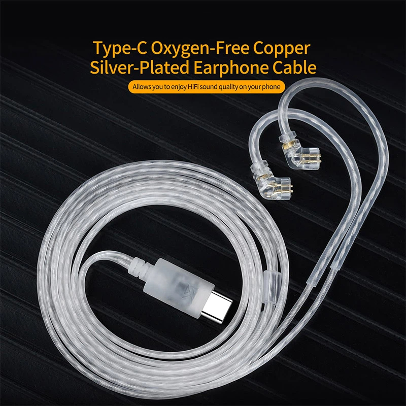 Wired Earphone Mic - KZ Earphones Cable OFC Silver Plated