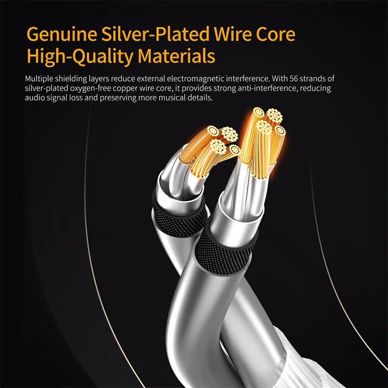 KZ Earphones Cable OFC Silver  - Wired Earphone Mic 评论和价格
